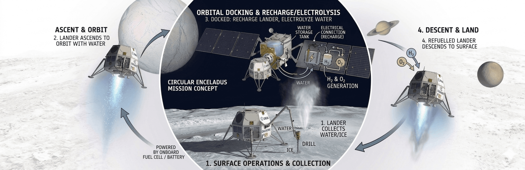 ENCORE circular orbiter and lander mission concept