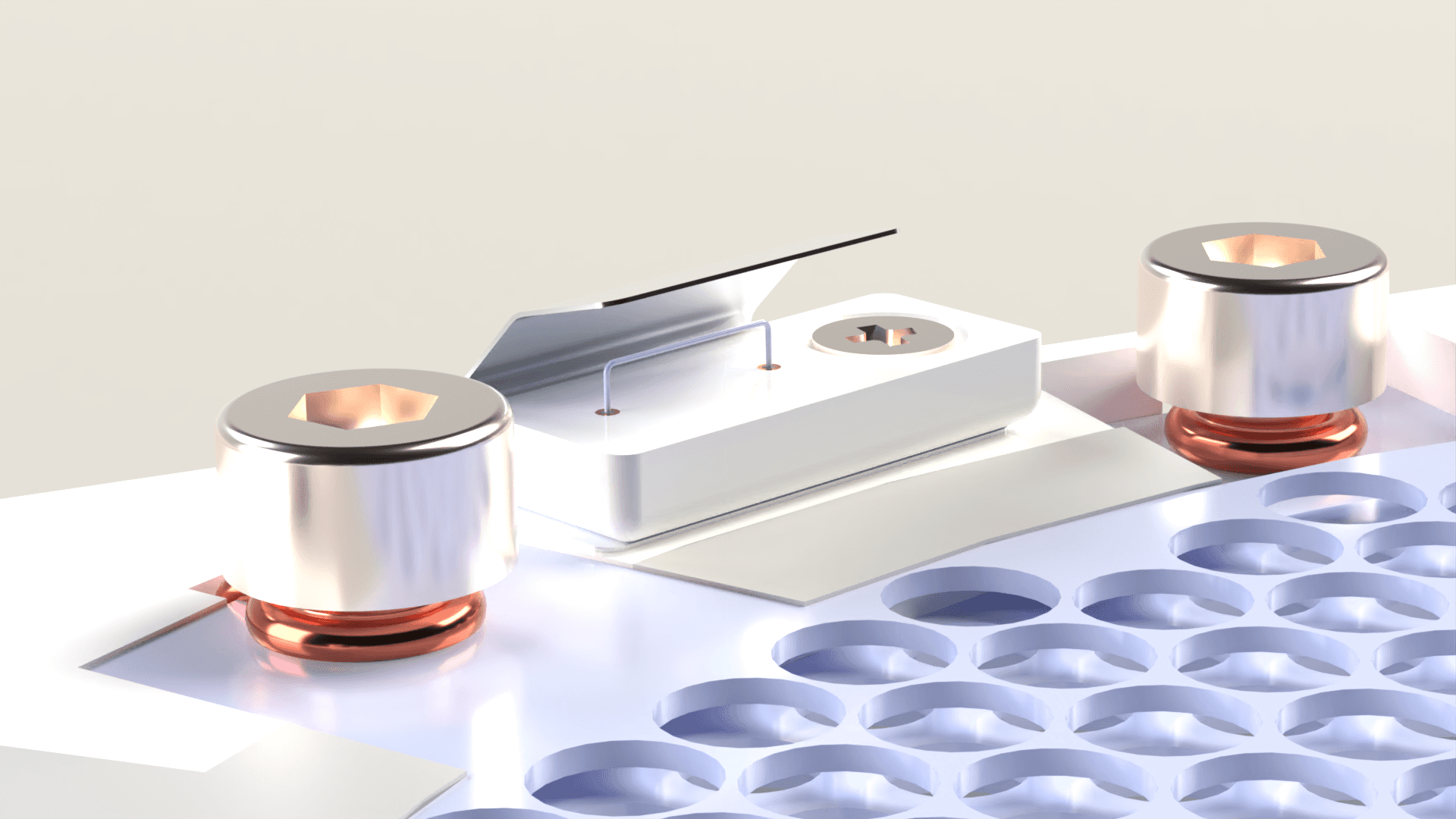 Render of the JANUS filament neutralizer assembly